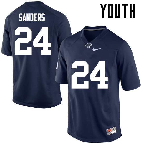 Youth Penn State Nittany Lions #24 Miles Sanders College Football Jerseys-Navy - Click Image to Close